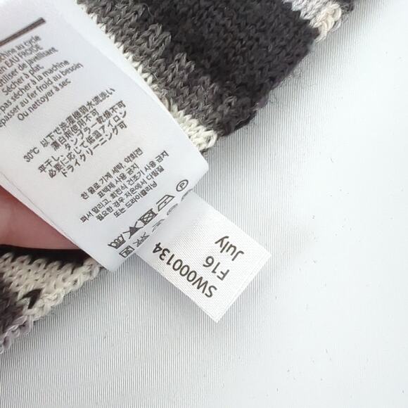 Smartwool Merino Wool Scarf Black Gray White Nordic Fair Isle Thick Warm Winter - Picture 5 of 6